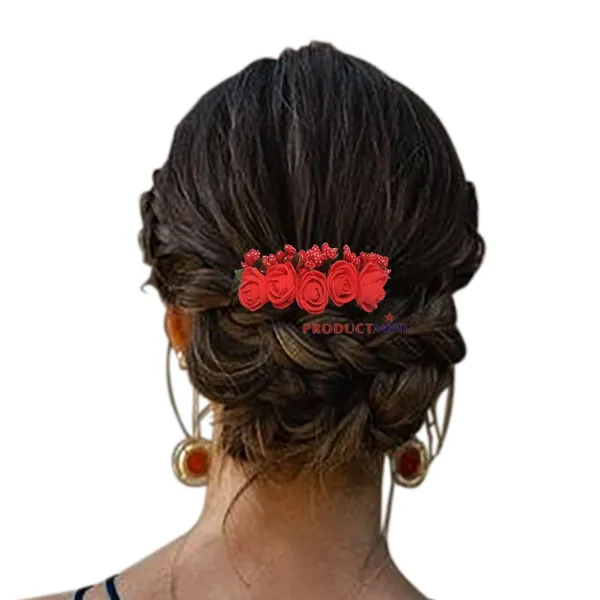 Red_Floral_Hair_Comb_Pin_Floral_For_Women_And_Girls_Hair
