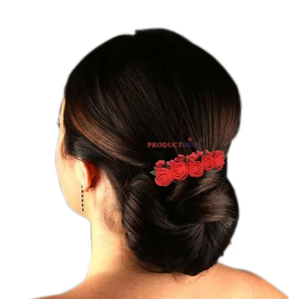 Red_Floral_Hair_Comb_Pin_Floral_For_Women_And_Girls_Hair