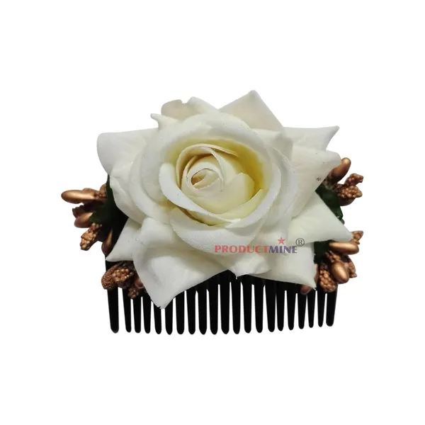 White_Floral_Hair_Comb_Pin_Floral_For_Women_And_Girls_Hair