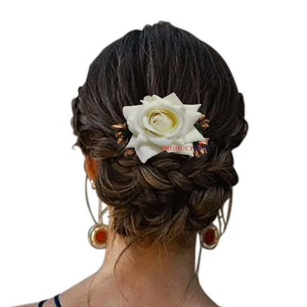 White_Floral_Hair_Comb_Pin_Floral_For_Women_And_Girls_Hair
