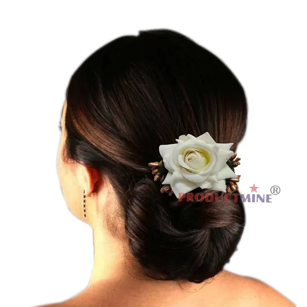 White_Floral_Hair_Comb_Pin_Floral_For_Women_And_Girls_Hair
