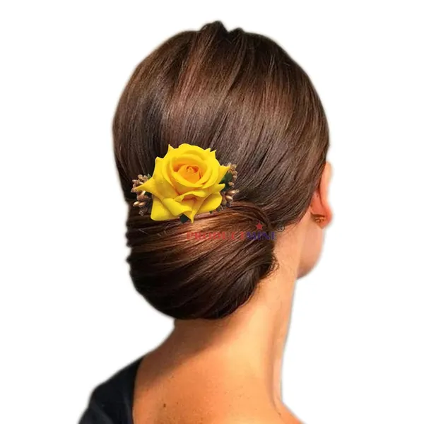 Yellow_Floral_Hair_Comb_Pin_Floral_For_Women_And_Girls_Hair