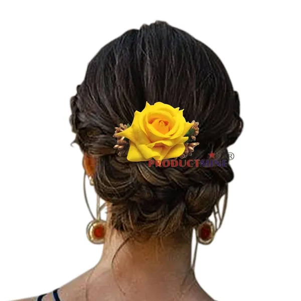 Yellow_Floral_Hair_Comb_Pin_Floral_For_Women_And_Girls_Hair