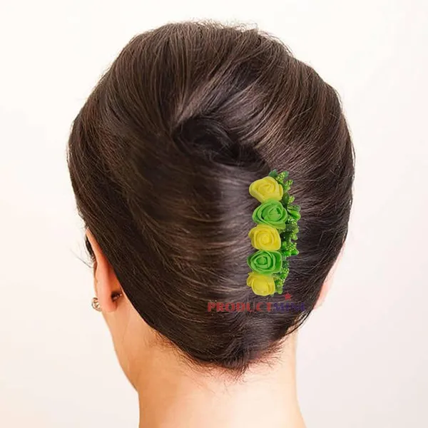 Yellow_Floral_Hair_Comb_With_Artificial_Flower_Pin_Floral_For_Women_And_Girls_Hair