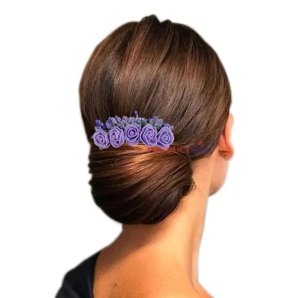Purple_Floral_Hair_Comb_Artificial_Flower_Pin_Floral_For_Women_And_Girls_Hair