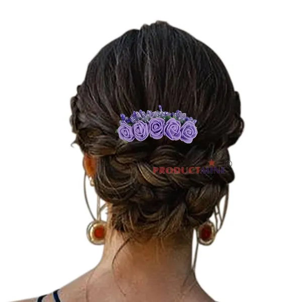 Purple_Floral_Hair_Comb_Artificial_Flower_Pin_Floral_For_Women_And_Girls_Hair
