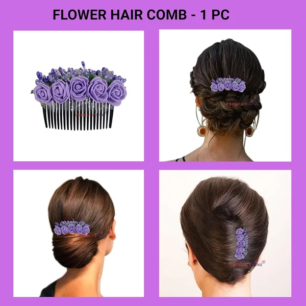 Purple_Floral_Hair_Comb_Artificial_Flower_Pin_Floral_For_Women_And_Girls_Hair