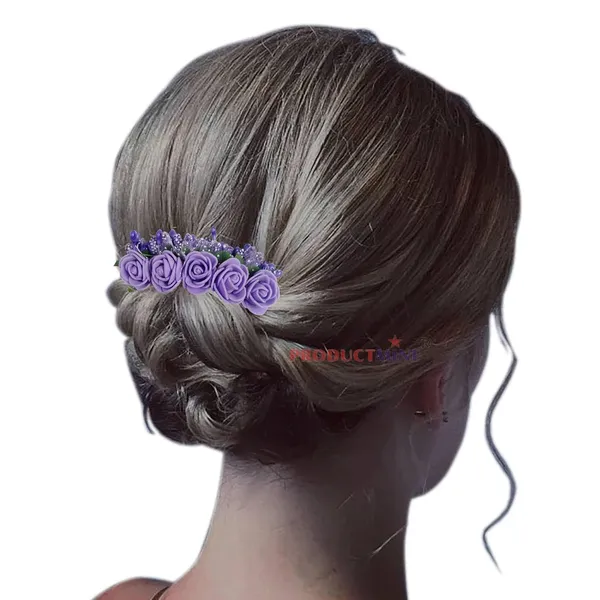Purple_Floral_Hair_Comb_Artificial_Flower_Pin_Floral_For_Women_And_Girls_Hair