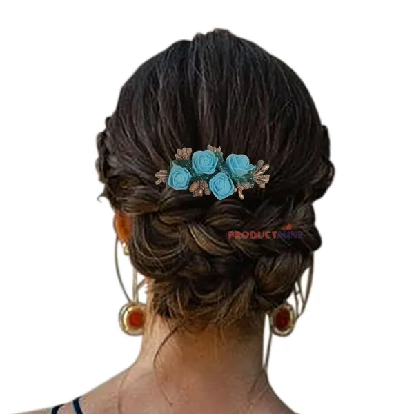 Blue_Floral_Hair_Comb_Pin_Floral_For_Women_And_Girls_Hair