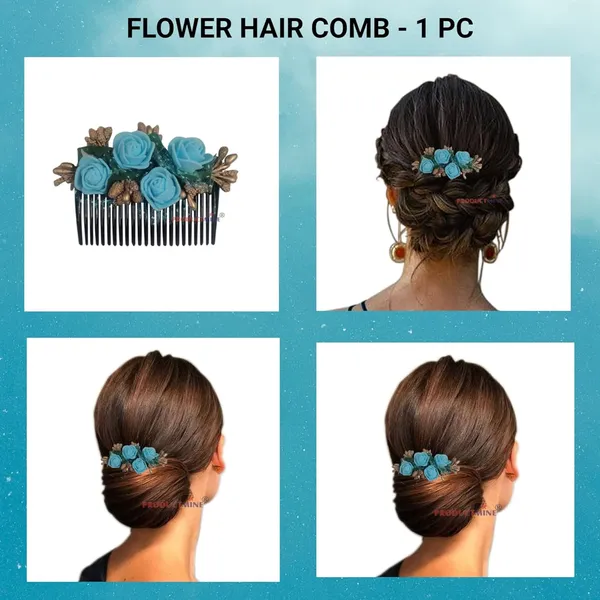 Blue_Floral_Hair_Comb_Pin_Floral_For_Women_And_Girls_Hair