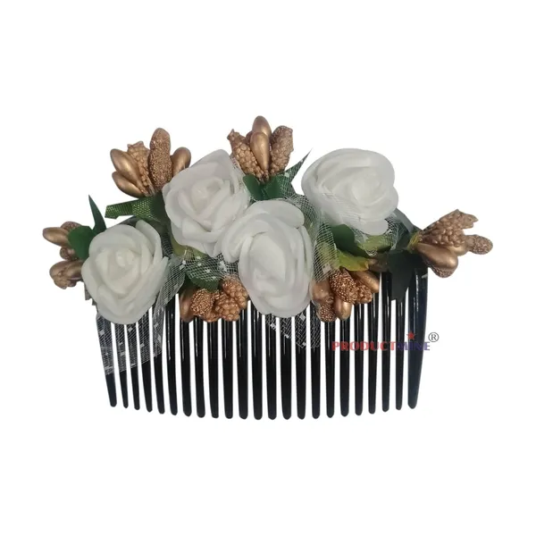 White_Hair_Comb_Pin_Floral_For_Women_And_Girls_Hair