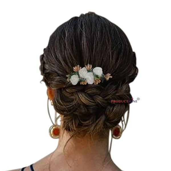 White_Hair_Comb_Pin_Floral_For_Women_And_Girls_Hair