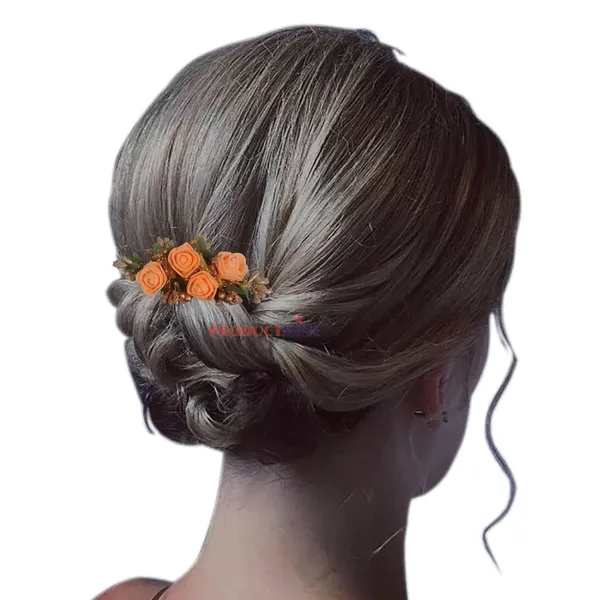 Orange_Floral_Hair_Comb_Pin_Floral_For_Women_And_Girls_Hair