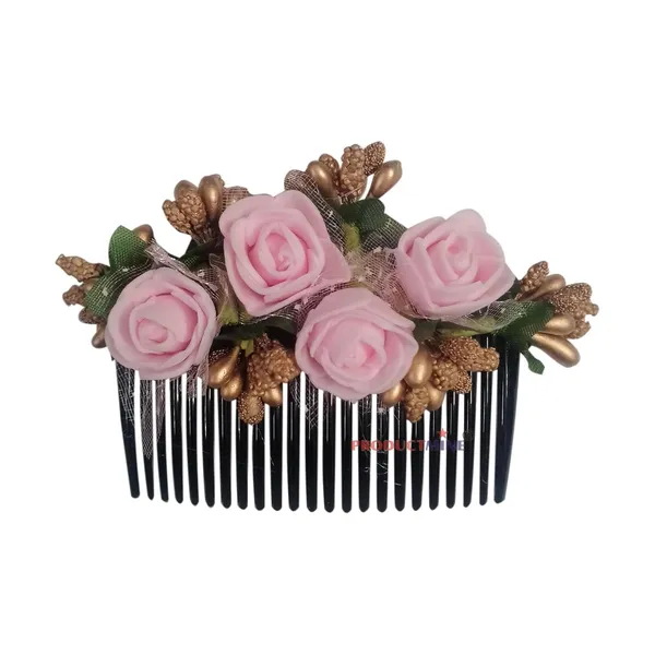 Pink_Floral_Hair_Comb_Pin_Floral_For_Women_And_Girls_Hair
