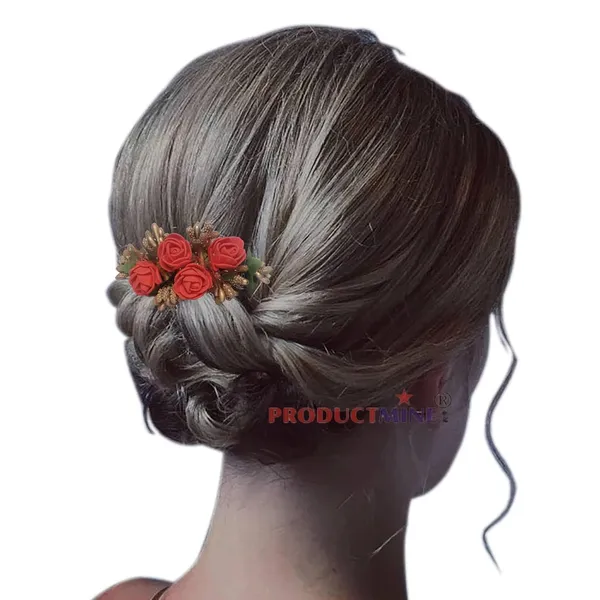 Red_Floral_Hair_Comb_Pin_For_Women_And_Girls_Hair