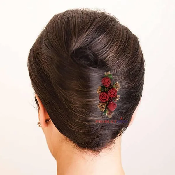 Maroon_Floral_Hair_Comb_Pin_Floral_For_Women_And_Girls_Hair