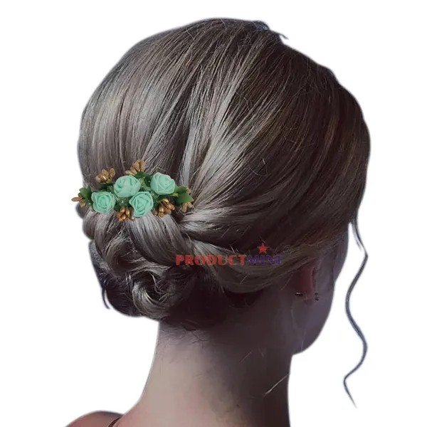 Aqua_Green_Floral_Hair_Comb_Pin_Floral_For_Women_And_Girls_Hair