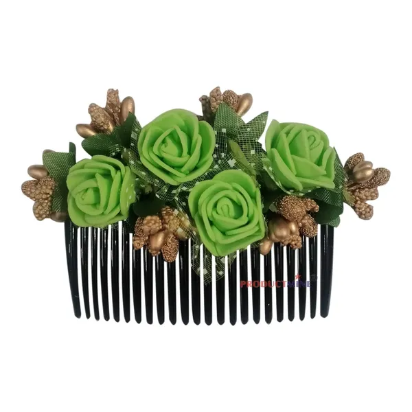 Green_Hair_Comb_Floral_For_Women_And_Girls_Hair