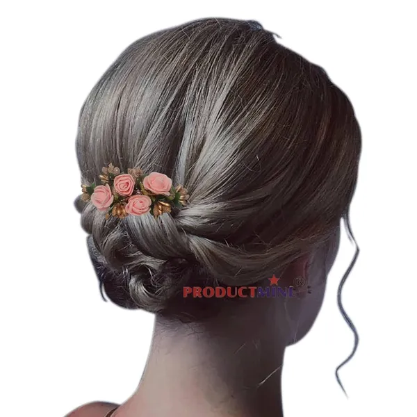 Peach_Floral_Hair_Comb_Pin_Floral_For_Women_And_Girls_Hair