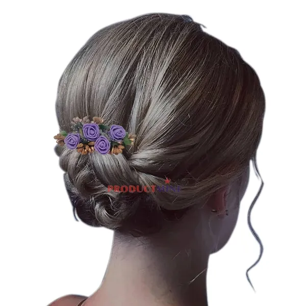 Purple_Floral_Hair_Comb_For_Women_And_Girls_Hair