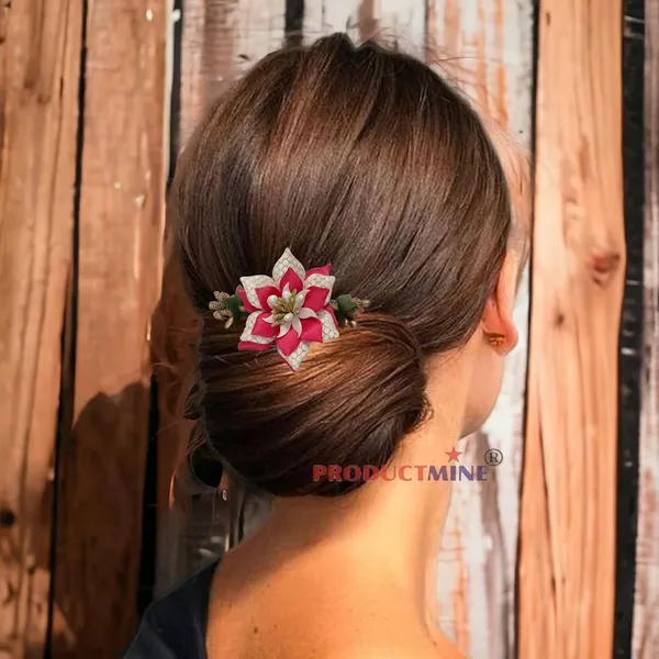 Magenta_Floral_Hair_Comb_Hair_Accessories_Pin_For_Women_And_Girls_Hair