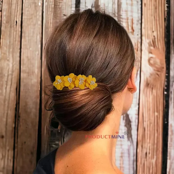 Yellow_Floral_Hair_Comb_Hair_Accessories_Floral_For_Women_And_Girls_Hair