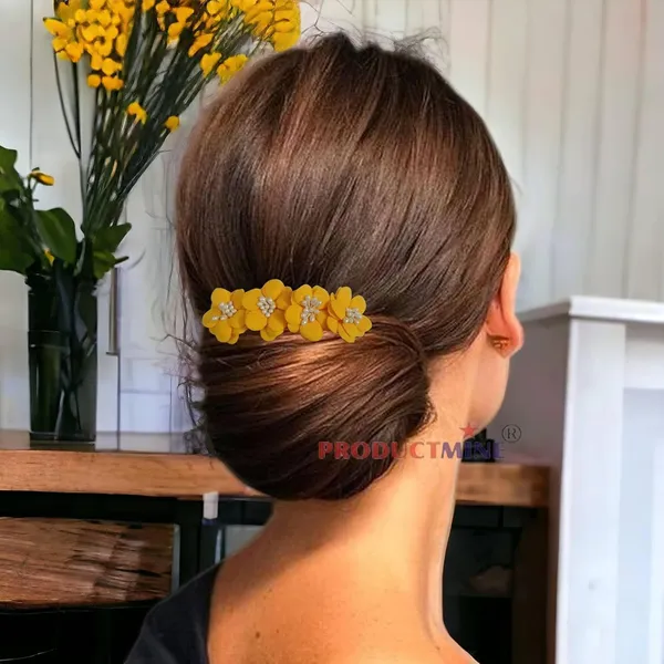 Yellow_Floral_Hair_Comb_Hair_Accessories_Floral_For_Women_And_Girls_Hair