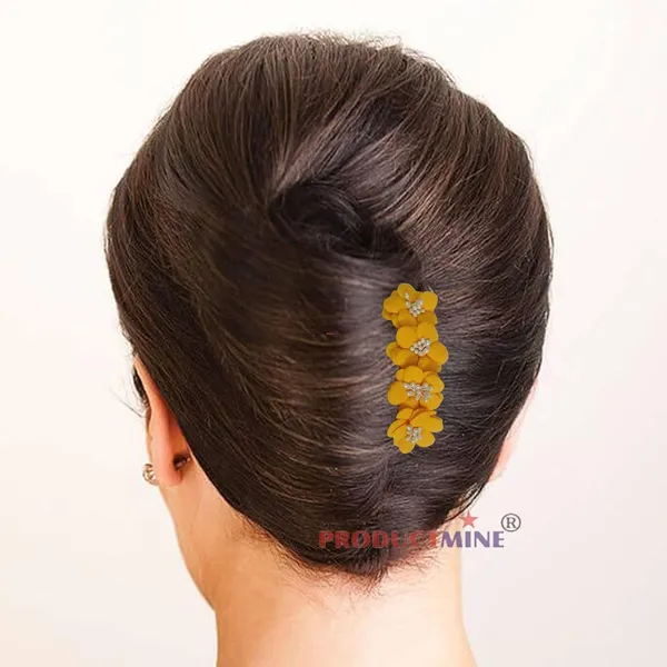 Yellow_Floral_Hair_Comb_Hair_Accessories_Floral_For_Women_And_Girls_Hair