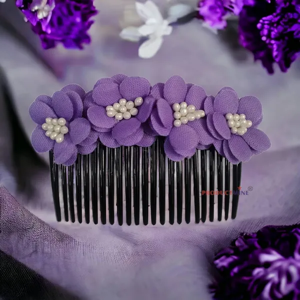 Purple_Floral_Hair_Comb_Pin_Floral_For_Women_And_Girls_Hair