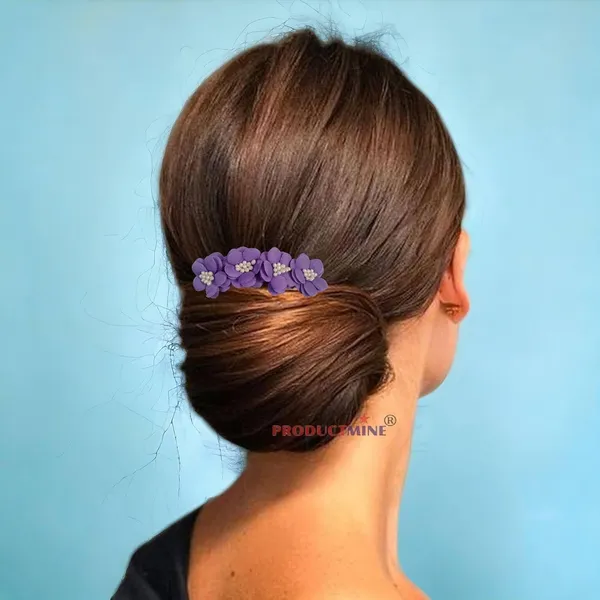 Purple_Floral_Hair_Comb_Pin_Floral_For_Women_And_Girls_Hair