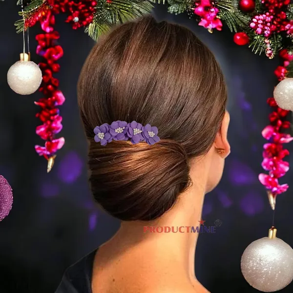 Purple_Floral_Hair_Comb_Pin_Floral_For_Women_And_Girls_Hair