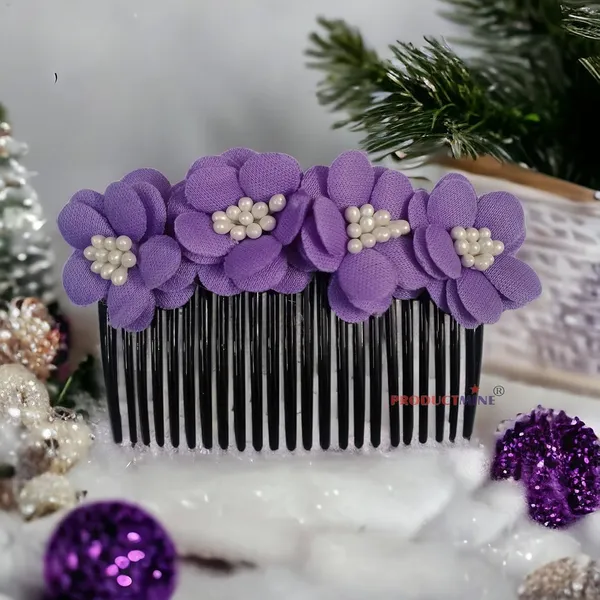 Purple_Floral_Hair_Comb_Pin_Floral_For_Women_And_Girls_Hair