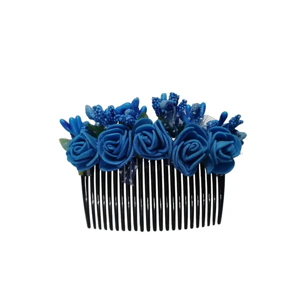 Blue_Hair_Comb_Pin_Floral_For_Women_And_Girls_Hair