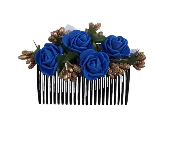 Blue_Floral_Hair_Comb_Hair_Accessories_For_Women_And_Girls_Hair