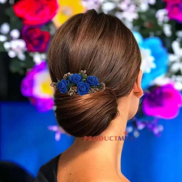 Blue_Floral_Hair_Comb_Hair_Accessories_For_Women_And_Girls_Hair