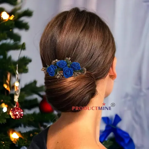 Blue_Floral_Hair_Comb_Hair_Accessories_For_Women_And_Girls_Hair