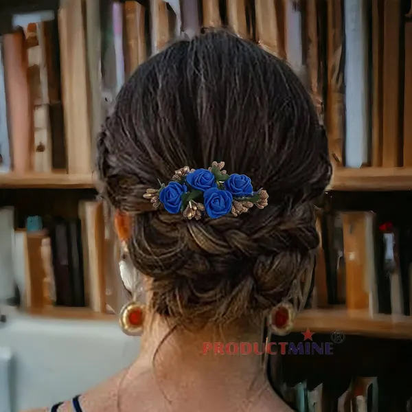 Blue_Floral_Hair_Comb_Hair_Accessories_For_Women_And_Girls_Hair