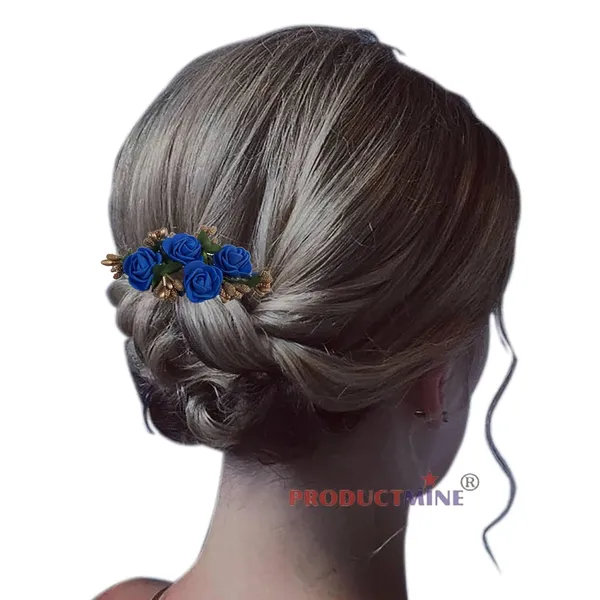 Blue_Floral_Hair_Comb_Hair_Accessories_For_Women_And_Girls_Hair