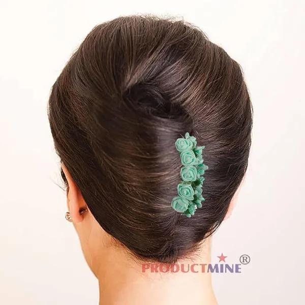 Aqua_Green_Floral_Hair_Comb_Hair_Accessories_Hair_Pin_For_Women_And_Girls_Hair