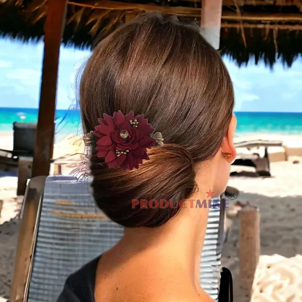 Maroon_Floral_Hair_Comb_Pin_Floral_For_Women_And_Girls_Hair