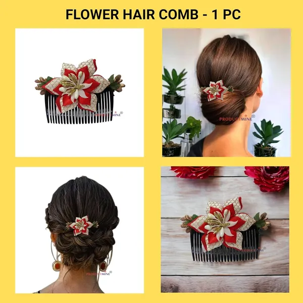 Red_Floral_Hair_Comb_Pin_Floral_For_Women_And_Girls_Hair