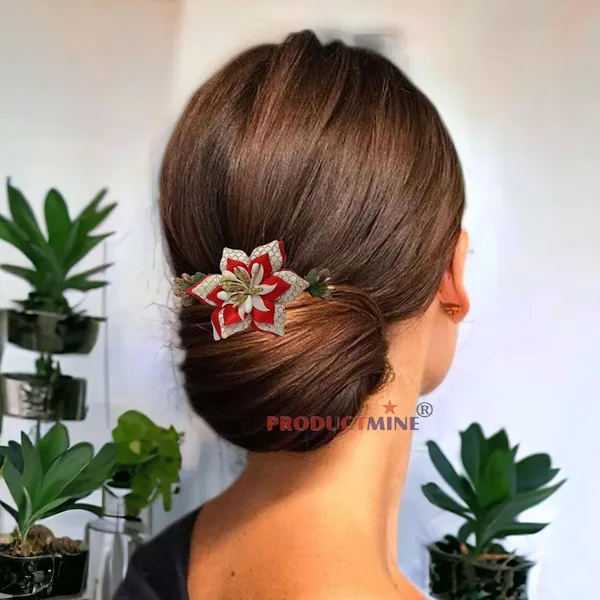 Red_Floral_Hair_Comb_Pin_Floral_For_Women_And_Girls_Hair