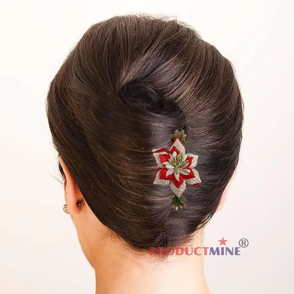 Red_Floral_Hair_Comb_Pin_Floral_For_Women_And_Girls_Hair