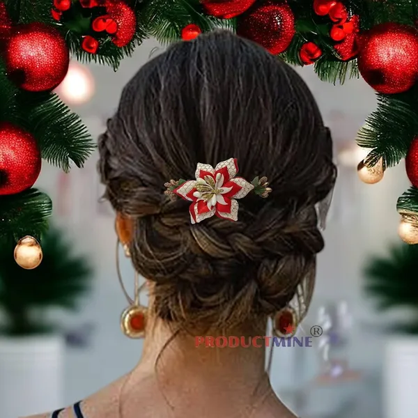 Red_Floral_Hair_Comb_Pin_Floral_For_Women_And_Girls_Hair