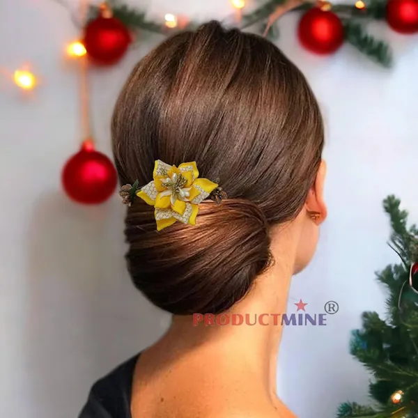Yellow_Floral_Hair_Comb_Pin_Floral_For_Women_And_Girls_Hair