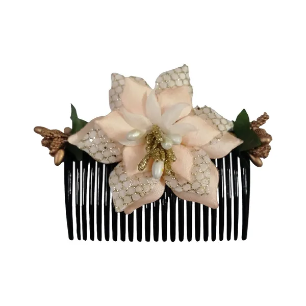 Peach_Floral_Hair_Comb_Pin_Floral_For_Women_And_Girls_Hair