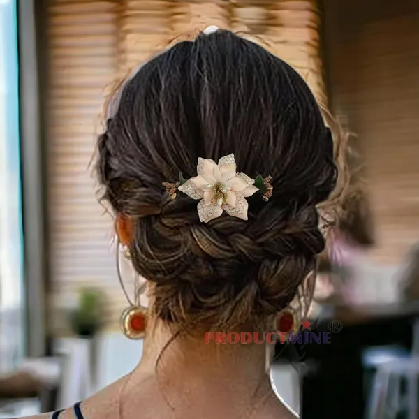 Peach_Floral_Hair_Comb_Pin_Floral_For_Women_And_Girls_Hair
