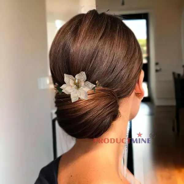 Peach_Floral_Hair_Comb_Pin_Floral_For_Women_And_Girls_Hair