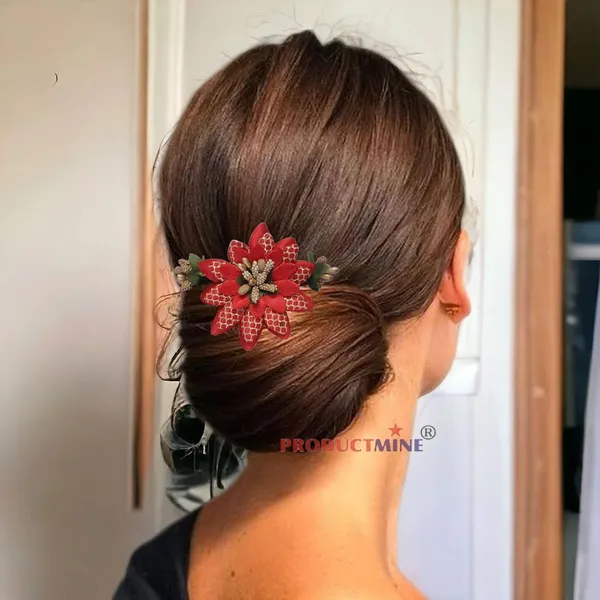 Red_Floral_Hair_Comb_Hair_Accessories_Pin_For_Women_And_Girls_Hair