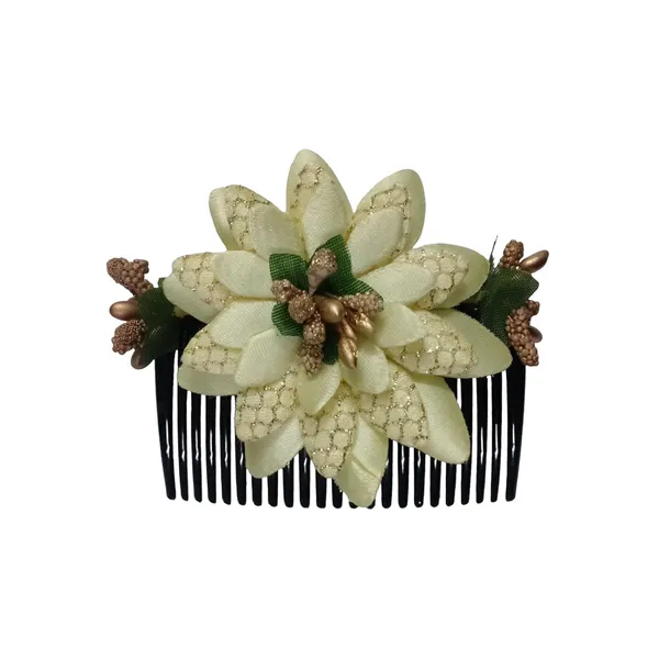 Yellow_Floral_Hair_Comb_Pin_Floral_For_Women_And_Girls_Hair